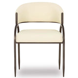 Tatum Vegan Leather Dining Chair, Cream-Furniture - Dining-High Fashion Home