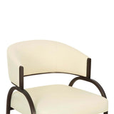 Tatum Vegan Leather Dining Chair, Cream-Furniture - Dining-High Fashion Home