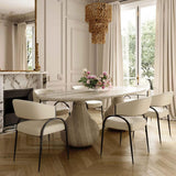 Tatum Vegan Leather Dining Chair, Cream-Furniture - Dining-High Fashion Home