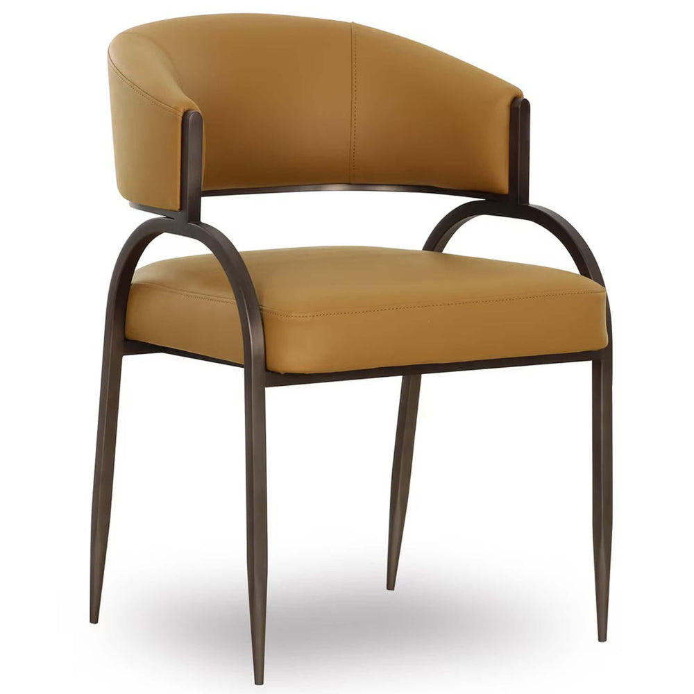 Tatum Vegan Leather Dining Chair, Tan-Furniture - Dining-High Fashion Home