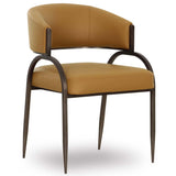 Tatum Vegan Leather Dining Chair, Tan-Furniture - Dining-High Fashion Home