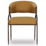 Tatum Vegan Leather Dining Chair, Tan-Furniture - Dining-High Fashion Home
