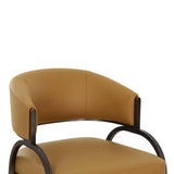 Tatum Vegan Leather Dining Chair, Tan-Furniture - Dining-High Fashion Home