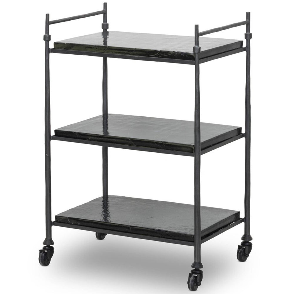 Teagan Bar Cart, Gunmetal by Four Hands-Furniture - Storage-High Fashion Home