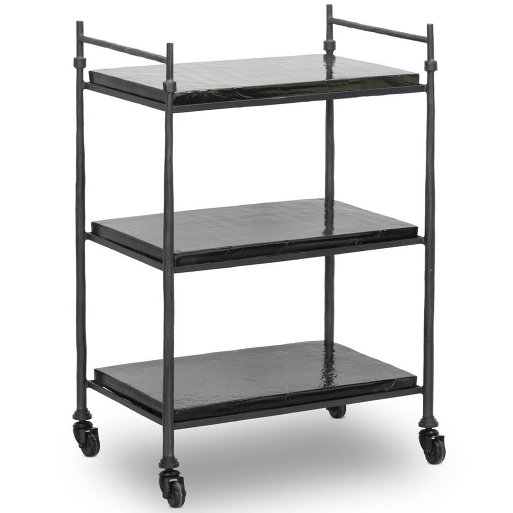 Teagan Bar Cart, Gunmetal by Four Hands