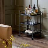 Teagan Bar Cart, Gunmetal by Four Hands-Furniture - Storage-High Fashion Home