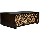 Teak Maze Coffee Table, Walnut