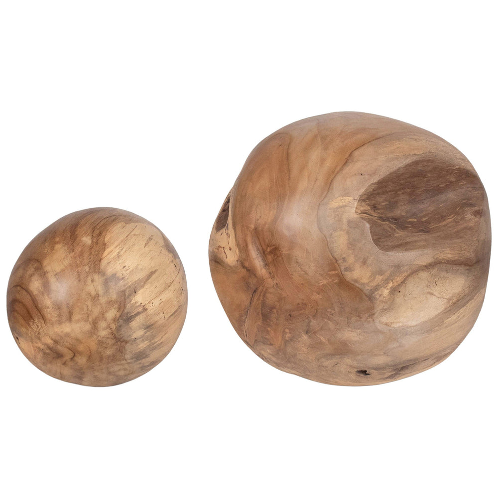 Teak Root Orb, Natural, Set of 2-Accessories-High Fashion Home