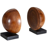 Teak and Noir Bookends, Set of 2, Black/Brown-Accessories-High Fashion Home