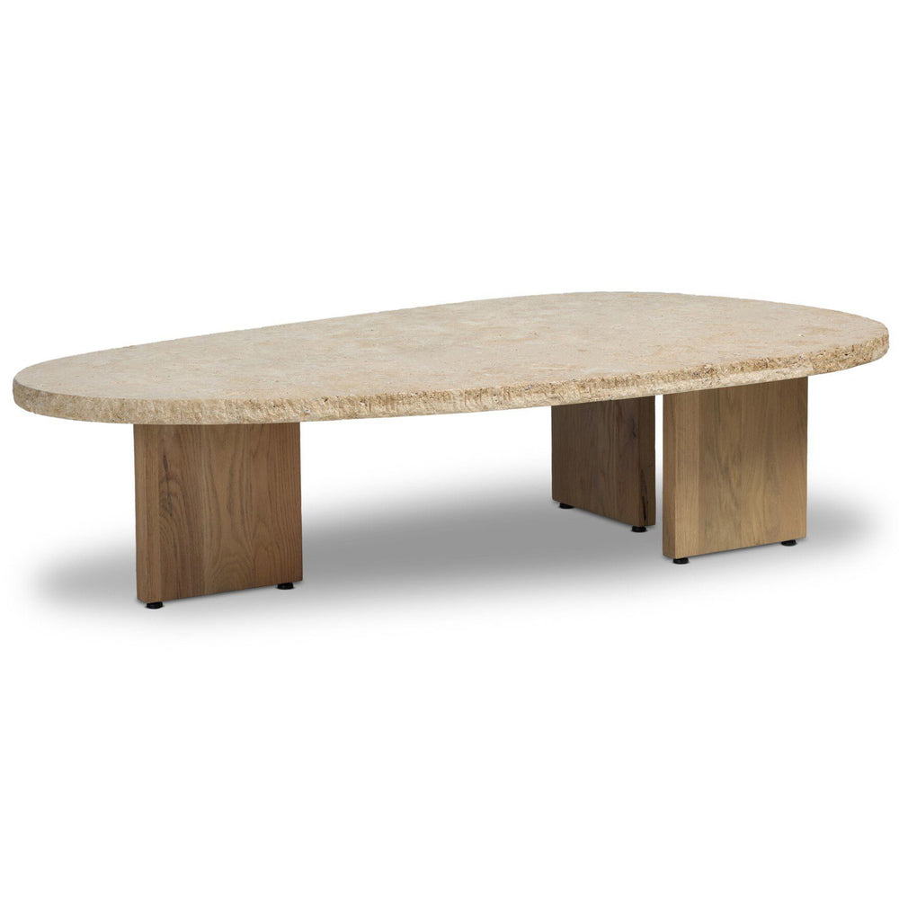 Telma Coffee Table, Beige Lavastone by Four Hands-Furniture - Accent Tables-High Fashion Home