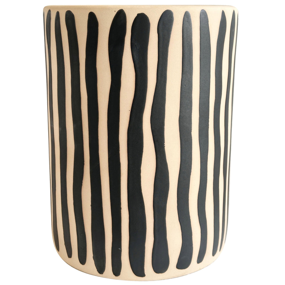 Tempest Outdoor Table, Black Stripes