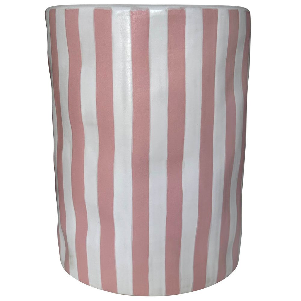 Tempest Outdoor Table, Pink Stripes