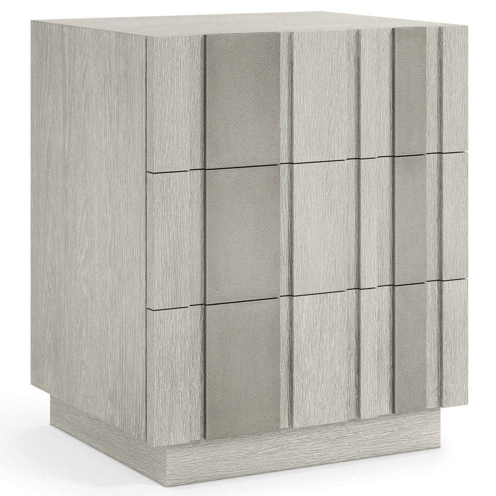 Tempo 3 Drawer Nightstand w/Metal Overlay, Larza-Furniture - Bedroom-High Fashion Home