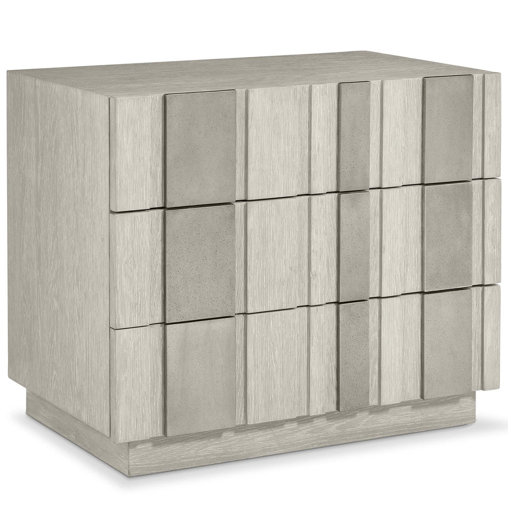 Tempo 3 Drawer Wide Nightstand w/Metal Overlay, Larza-Furniture - Bedroom-High Fashion Home