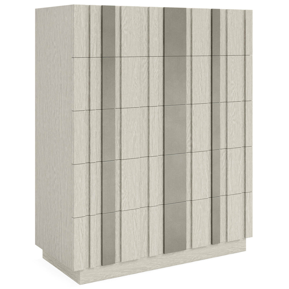 Tempo 5 Drawer Chest w/Metal Overlay, Larza-Furniture - Bedroom-High Fashion Home