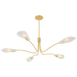Tenafly 5 Light Chandelier, Aged Brass