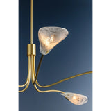 Tenafly 5 Light Chandelier, Aged Brass