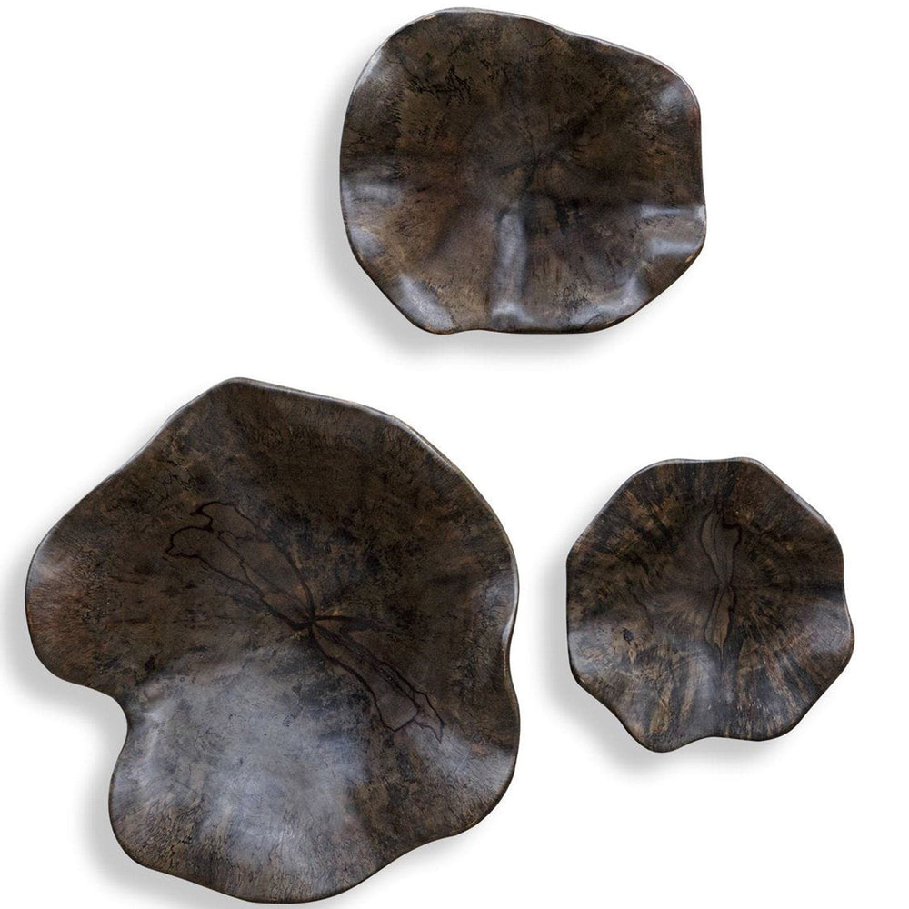 Teo Wood Wall Decor Set of 3, Mocha-Accessories-High Fashion Home