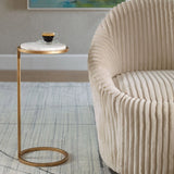 Terra Accent Table, White-Furniture - Accent Tables-High Fashion Home