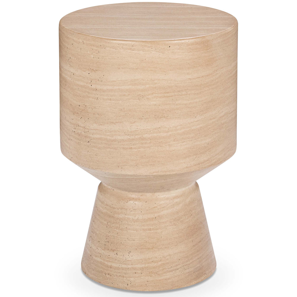 Terrace Outdoor Accent Table, Beige-Furniture - Outdoor-High Fashion Home