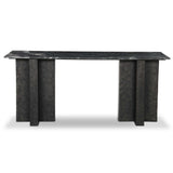 Terrell Large Console Table, Black Marble/Raw Black