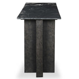 Terrell Large Console Table, Black Marble/Raw Black