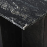 Terrell Large Console Table, Black Marble/Raw Black