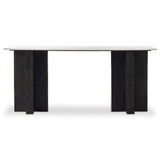 Terrell Large Console Table, Polished White Marble/Raw Black by Four Hands
