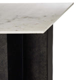 Terrell Large Console Table, Polished White Marble/Raw Black by Four Hands
