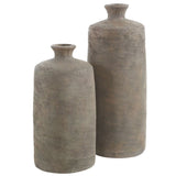 Terrene Vases, Set of 2, Earthy Tones-Accessories-High Fashion Home