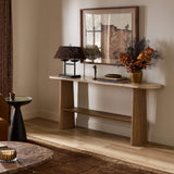 Terry Console Table, Sand Marble by Four Hands-Furniture - Accent Tables-High Fashion Home