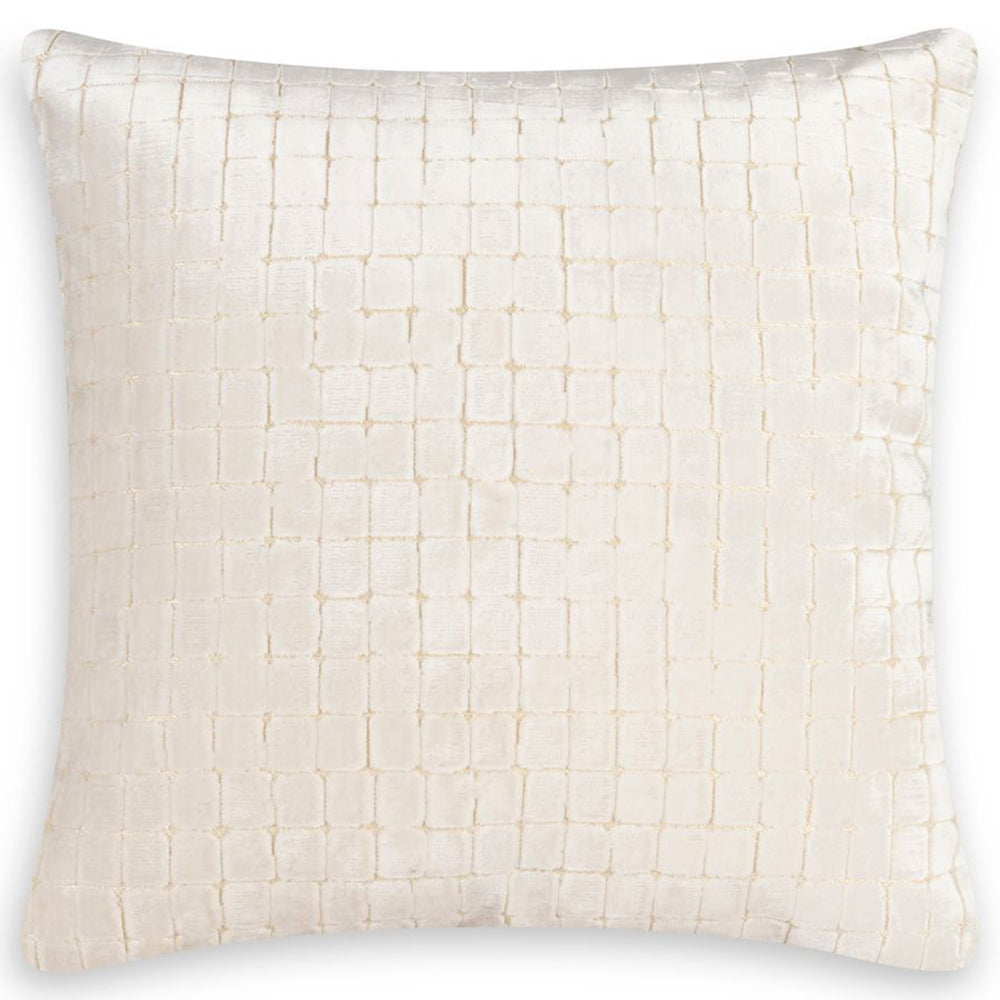Terry Grid Pillow, Ivory – High Fashion Home
