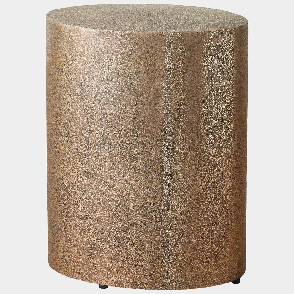 Texture Drum Table, Antique Brass-Furniture - Accent Tables-High Fashion Home