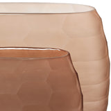 Textured Glass Oval Vases, Smoked Textured Glass-Accessories-High Fashion Home