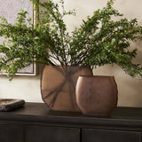 Textured Glass Oval Vases, Smoked Textured Glass-Accessories-High Fashion Home