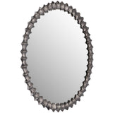 Textured Round Mirror, Brushed Nickel