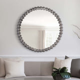 Textured Round Mirror, Brushed Nickel