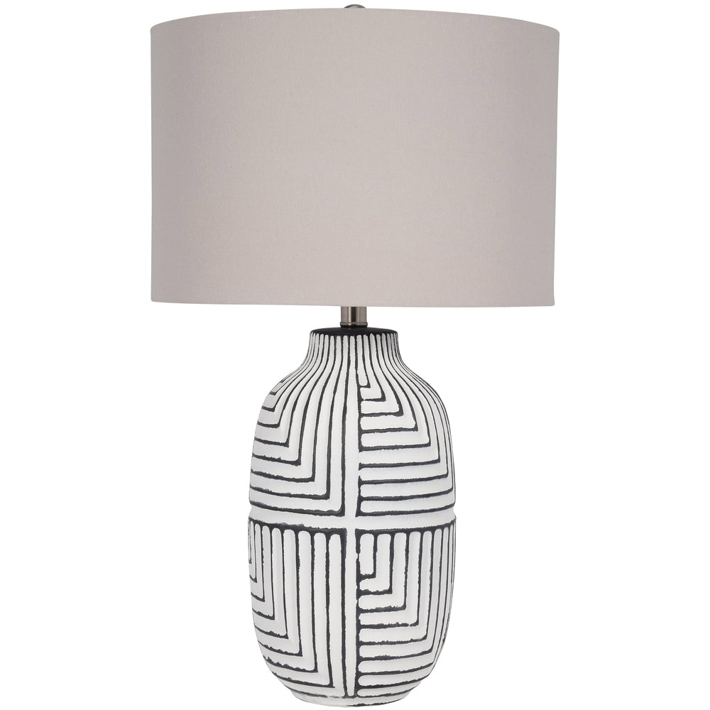 Textured Table Lamp, White-Lighting-High Fashion Home