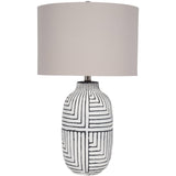 Textured Table Lamp, White-Lighting-High Fashion Home