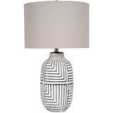 Textured Table Lamp, White-Lighting-High Fashion Home