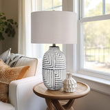 Textured Table Lamp, White-Lighting-High Fashion Home