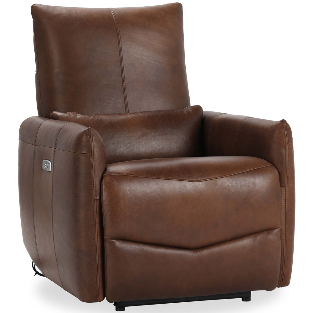 Thaya Leather Power Recliner Chair, Antique Brown-Furniture - Chairs-High Fashion Home