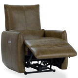 Thaya Leather Power Recliner Chair, Earth Brown-Furniture - Chairs-High Fashion Home