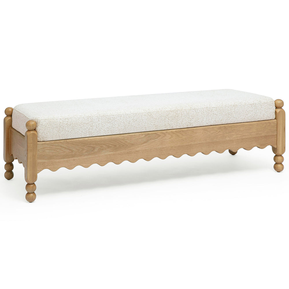 Thelma Basketweave Bench, Cream