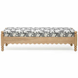 Thelma Leopard Jacquard Bench, Cream