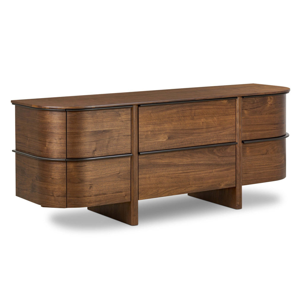 Theo 6 Drawer Dresser, Dark Brown Walnut by Four Hands-Furniture - Storage-High Fashion Home