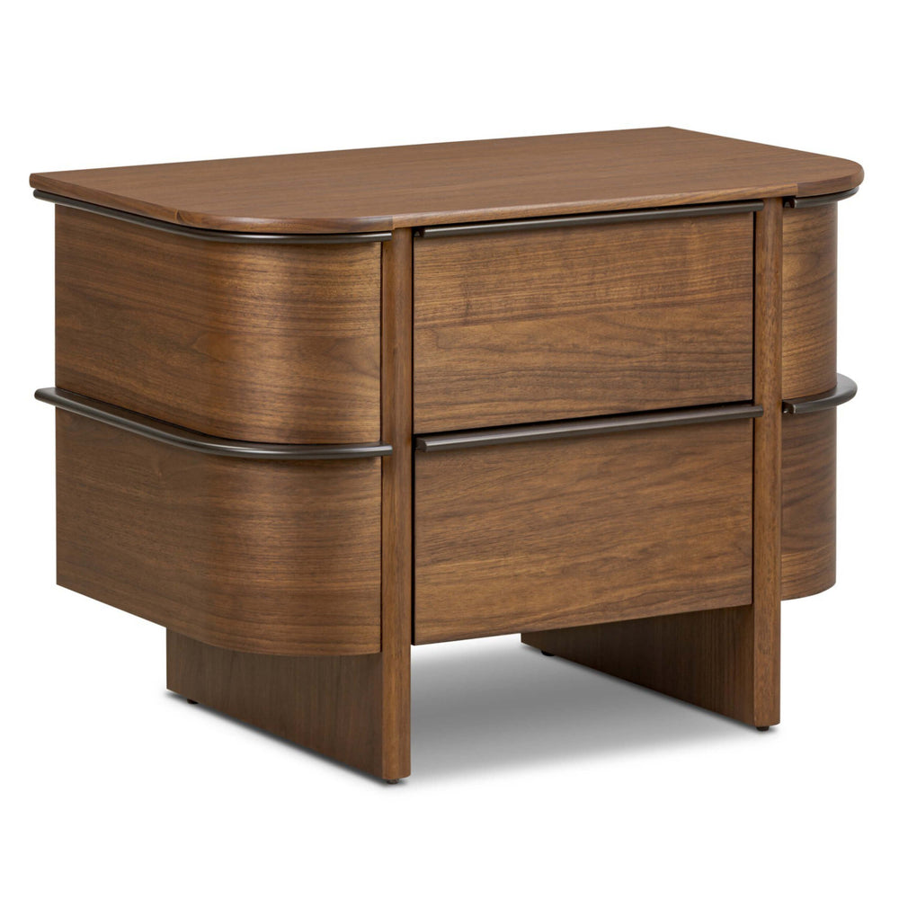 Theo Nightstand, Dark Brown Walnut by Four Hands-Furniture - Bedroom-High Fashion Home