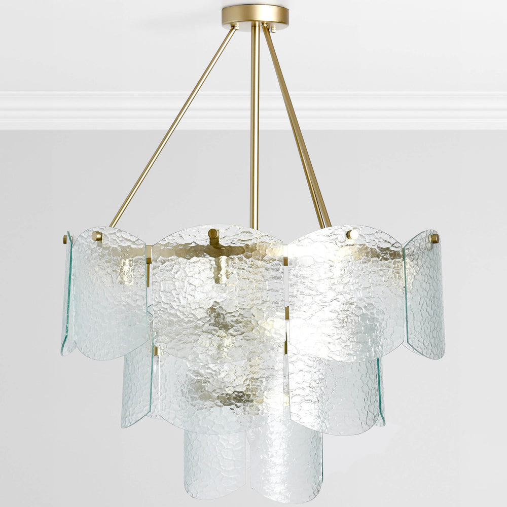 Theressa Round Chandelier, Gold-Lighting-High Fashion Home