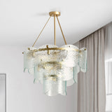 Theressa Round Chandelier, Gold-Lighting-High Fashion Home