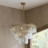 Theressa Round Chandelier, Gold-Lighting-High Fashion Home